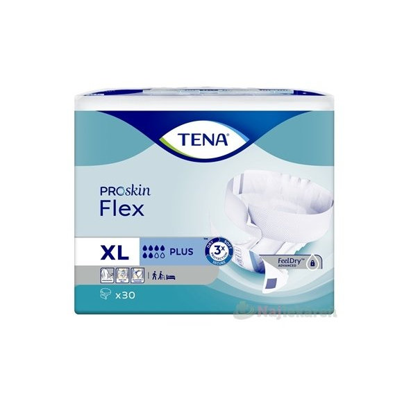 TENA Flex Plus XL inkontinenčné nohavičky s rýchloupevňovacím pásom 30 ks