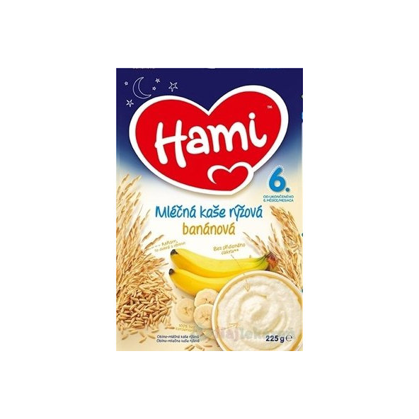 Hami mliečna kaša ryžová banánová na dobrú noc
