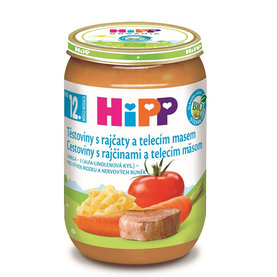 HiPP BIO Cestoviny s rajčinami a teľacím mäsom od 12. mesiaca, 220 g220 g, od 1 roka