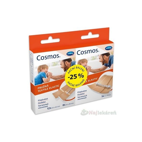 COSMOS Pružná náplasť stripy 2 veľkosti 20ks + 5ks