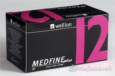 Wellion MEDFINE plus Penneedles 12mm ihla na aplikáciu inzulínu pomocou pera 100ks