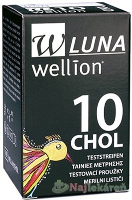 E-shop Wellion LUNA CHOL testovacie prúžky k prístroju LUNA 10ks
