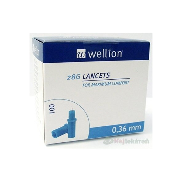Wellion LANCETS 28G - Lanceta sterilná 100ks