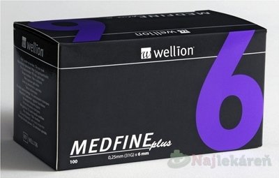 E-shop Wellion MEDFINE plus Penneedles 6mm ihla na aplikáciu inzulínu pomocou pera 100ks