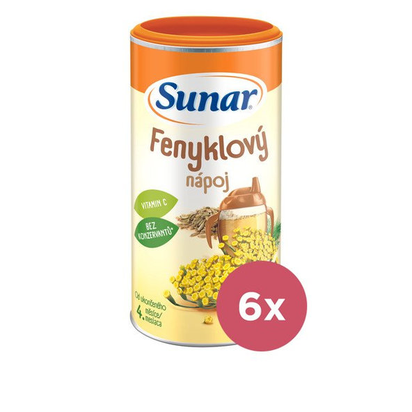 6x SUNAR Nápoj rozpustný feniklový 200g