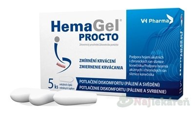 E-shop HemaGel PROCTO rektalné čapíky 5 kusov