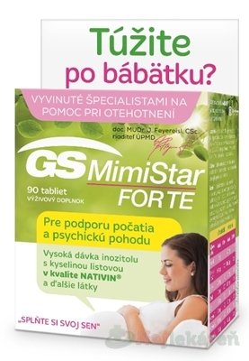 E-shop GS MimiStar FORTE výživový doplnok s kyselinou listovou 90ks