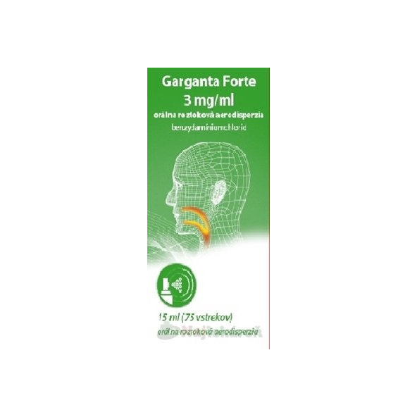 Garganta Forte 3 mg/ml ústny sprej na bolesť hrdla 15 ml