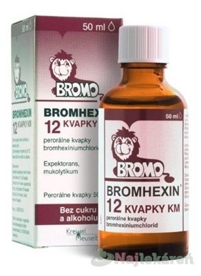 E-shop BROMHEXIN 12 KVAPKY KM na ochorenia pľúc a priedušiek 50 ml