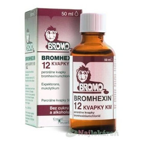 BROMHEXIN 12 KVAPKY KM na ochorenia pľúc a priedušiek 50 ml