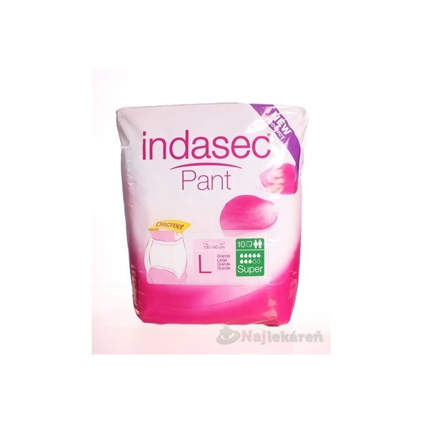 Indasec Pant Super L plienkove nohavičky navliekacie, boky 100-140cm, savosť 1900ml 10ks