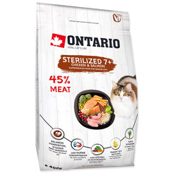 Krmivo Ontario Cat Sterilised 7+, 0,4kg