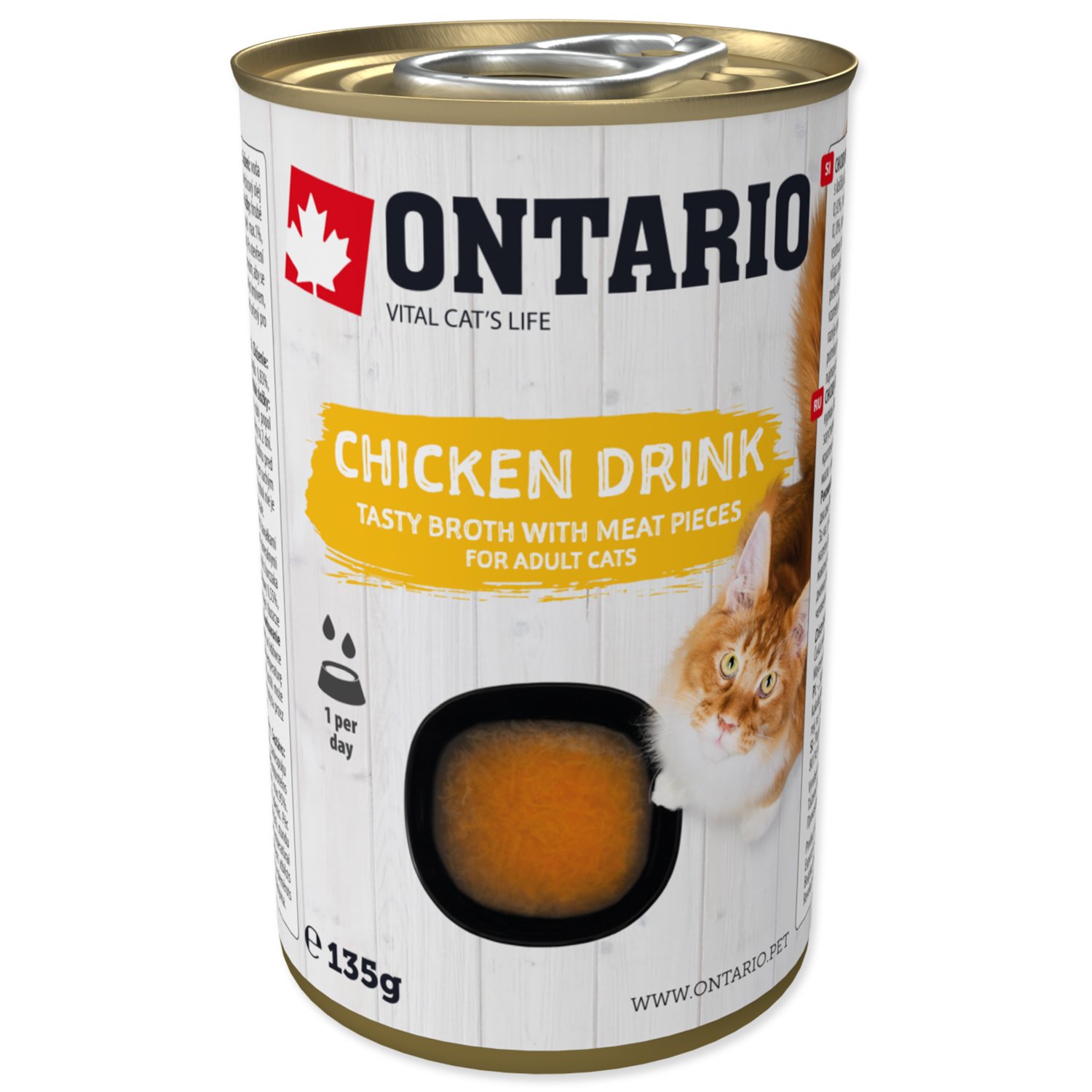 Ontario Drink pre mačky kura 48 x 135 g