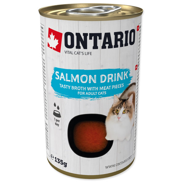 Ontario Drink pre mačky losos 48 x 135 g