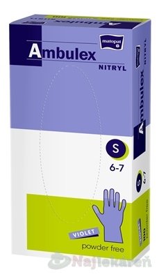 E-shop Ambulex rukavice NITRYLOVÉ veľ. S, fialové, nesterilné, nepúdrované, 100ks