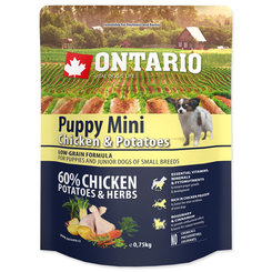Krmivo Ontario Puppy Mini Chicken & Potatoes 0,75kg