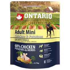 Krmivo Ontario Adult Mini Chicken & Potatoes 0,75kg