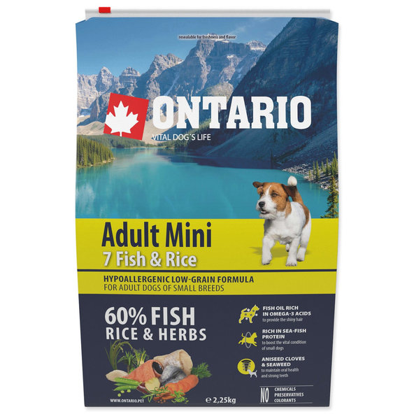Krmivo pre psy Ontario Adult Mini Fish & Rice 2,25kg