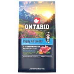 Krmivo Ontario Puppy All Breeds Monoprotein Tuna & Sweet Potatoes 6,5kg