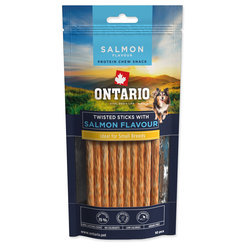 Pochúťka Ontario Protein príchuť losos, žuvacia krútená tyčinka 10ks 12,7 cm