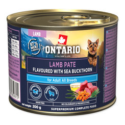 Konzerva Ontario Adult jahňacie paté s príchuťou rakytníka  200g