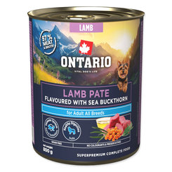 Konzerva Ontario Adult jahňacie paté s príchuťou rakytníka 800g