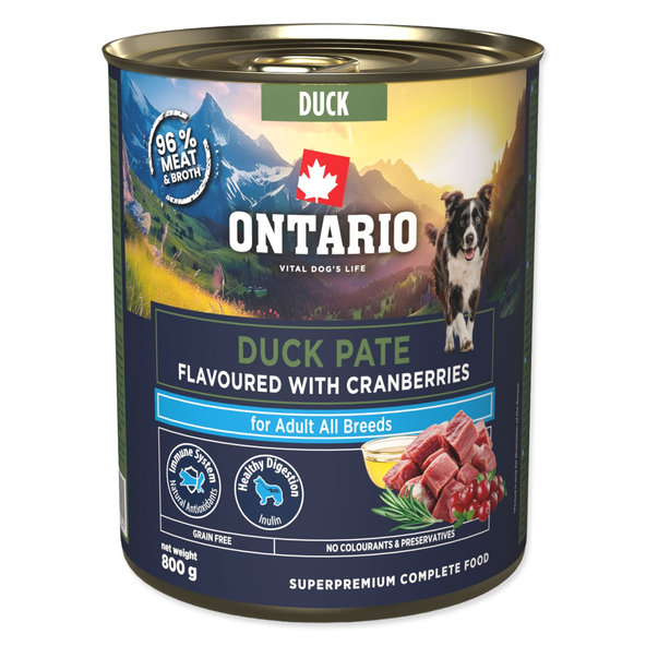 Konzerva Ontario Adult kačacie paté s príchuťou brusiniek 800 g