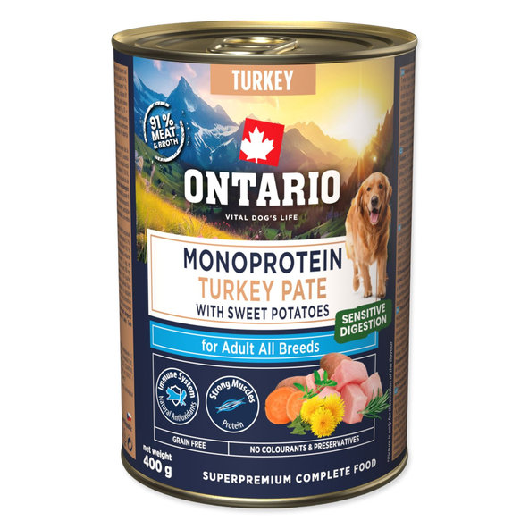 Ontario Adult Konzerva monoprotein pre psy morčacie paté 6 x 400 g