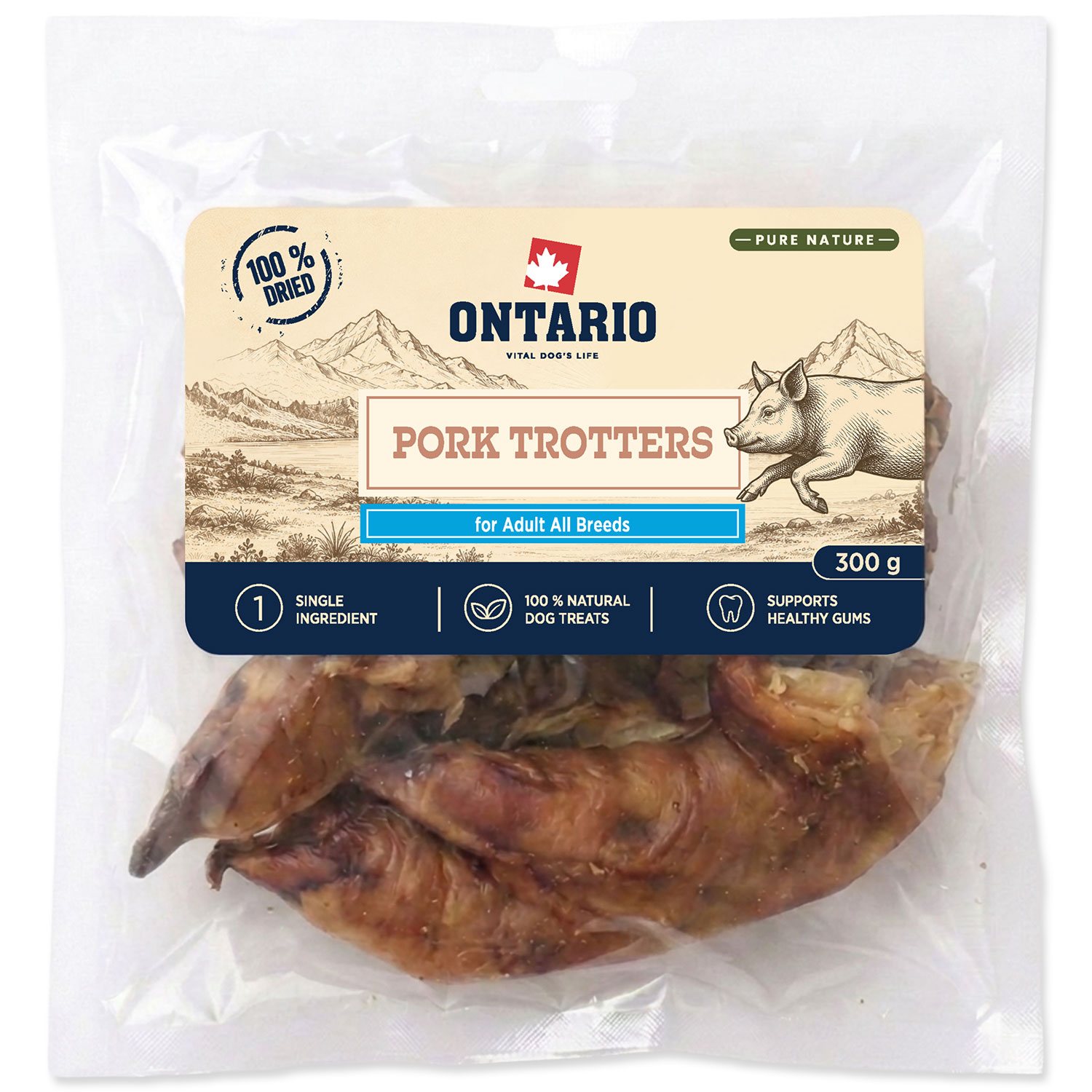 Ontario Pure Nature Sušené bravčové nôžky 300 g