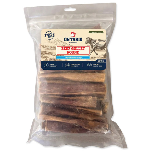 Ontario Pure Nature Sušený okrúhly hovädzí pažerák pre psy 500 g