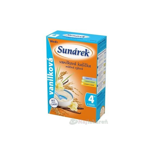 SUNÁREK mliečna ryžová kašička vanilková (od ukonč. 4. mesiaca) 225 g