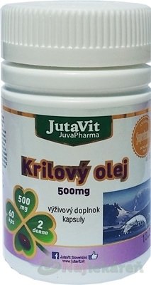 E-shop JutaVit Krilový olej 500 mg prírodný výživový doplnok, 60ks