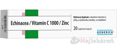E-shop GENERICA Echinacea/Vitamin C 1000/Zinc, 20 ks