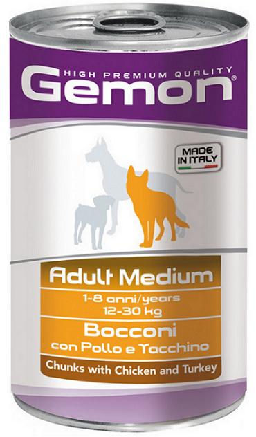 GEMON konzerva adult medium pre psy jahňa a ryža 1250g