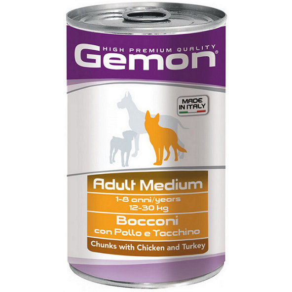 GEMON konzerva adult medium pre psy jahňa a ryža 1250g