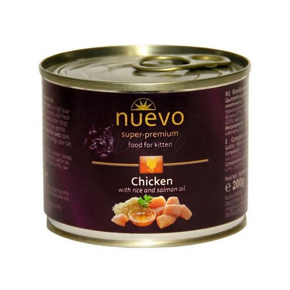 NUEVO cat Kitten Chicken konzervy pre mačiatka 6x200g