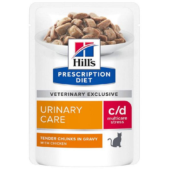 HILLS PD Feline c/d Urinary Stress Chicken - kapsičky pre mačky 12x85g
