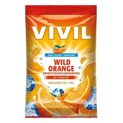 VIVIL BONBONS WILD ORANGE drops s príchuťou pomaranča s vitamínom C, bez cukru 60 g