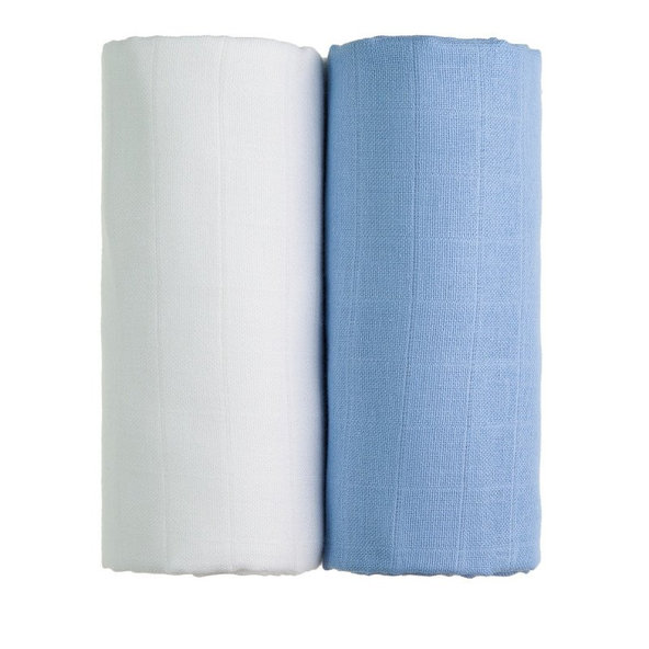 T-TOMI Osušky látkové TETRA 100x90 cm, 2 ks, biela/modrá