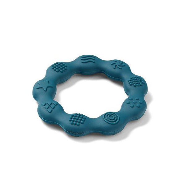 BABYONO Hryzačka silikónová Krúžok modrý