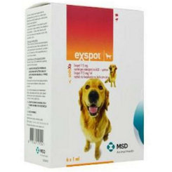 EXspot Spot-On pipeta proti kliešťom a blchám pre psy 6x1ml