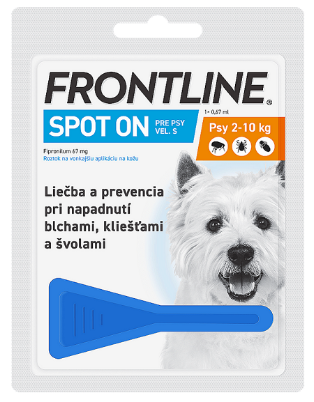 E-shop FRONTLINE Spot-on dog pipeta proti kliešťom a blchám pre psy S 0,67ml