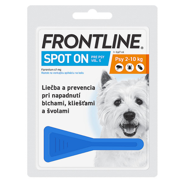 FRONTLINE Spot-on dog pipeta proti kliešťom a blchám pre psy S 0,67ml