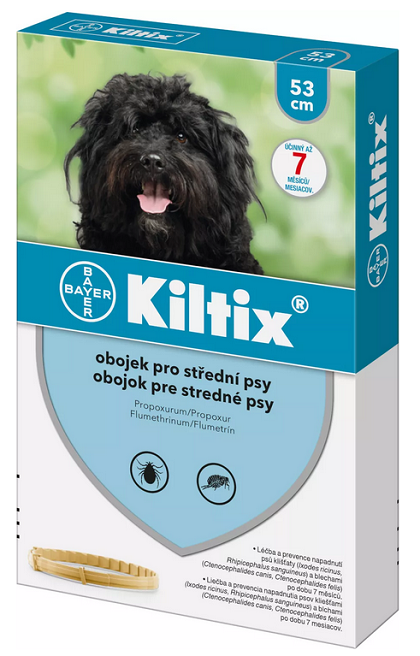 E-shop KILTIX antiparazitný obojok pre stredné psy, 53cm
