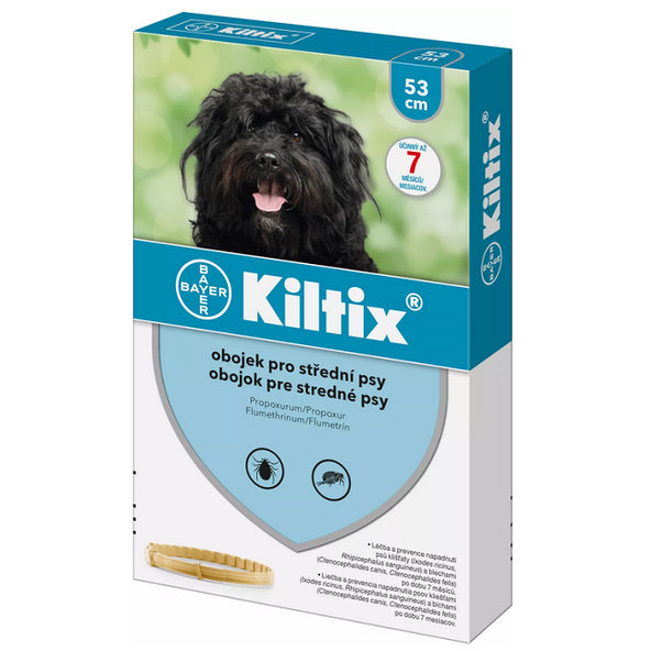 KILTIX antiparazitný obojok pre stredné psy, 53cm