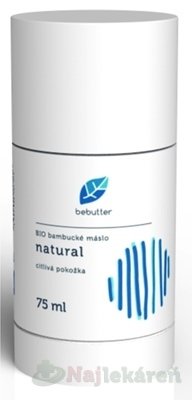 E-shop Bebutter BIO bambucké maslo Natural na citlivú pokožku 75ml