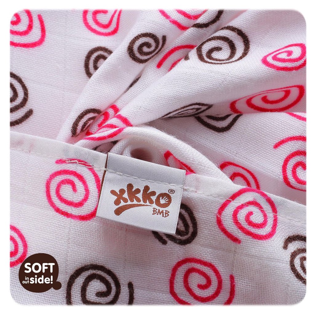 E-shop KIKKO Bambusové plienky XKKO BMB Spirals&Bubbles 70x70 (3 ks) – magenta