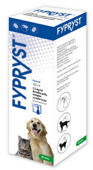 E-shop Fypryst antiparazitný sprej pre mačky a psov 100ml