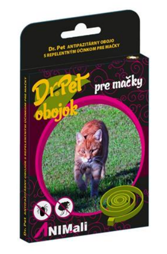 E-shop Dr.Pet antiparazitárny obojok pre mačky 43cm ČIERNY