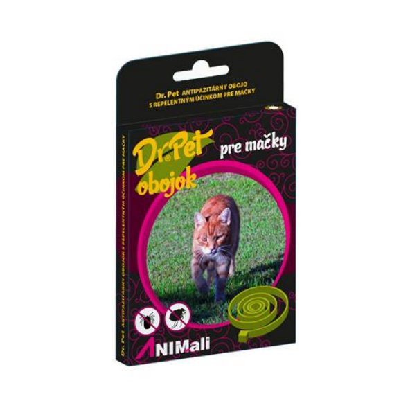 Dr.Pet antiparazitárny obojok pre mačky 43cm BIELY